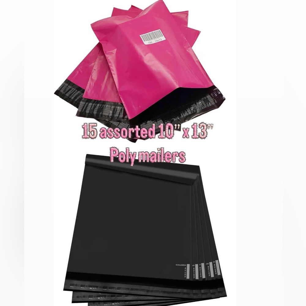 Pink and Black Poly Mailers - 15 Pack NIP